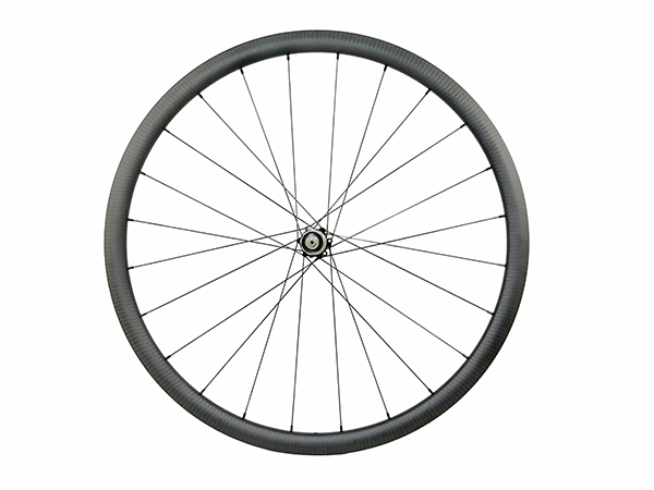 35mm Depth Carbon Cyclocross Bike Clincher Center Lock Disc Front Wheel